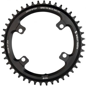 Wolf Tooth Components Shimano GRX Drop-Stop FT Chainring (Black) (44T) (110 Asymmetr... - SH11044-GR