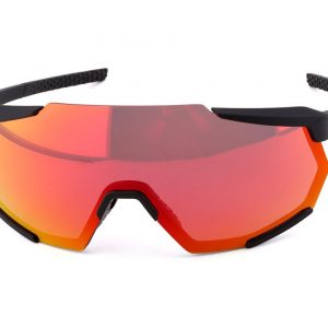 100% Racetrap Sunglasses (Soft Tact Black) (HiPER Red Multilayer Mirror) - 61037-100-43