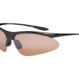 Optic Nerve Tightrope Sunglasses (Black) (Brown Silver Flash Lens) (Polarized) - 16159