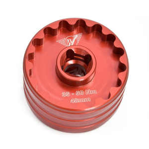 Wheels Manufacturing | Bottom Bracket Socket Tool | Red | 48.5mm & 44mm, 16 Notch, 1/2"&3/8"