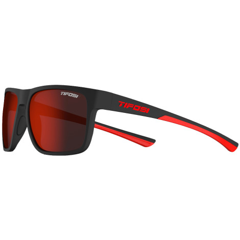 Tifosi Swick Single Lens Sunglasses - Satin Black / Crimson / Smoke Red Lens