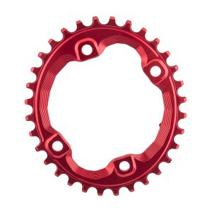 Absolute Black 32T Oval Chainring, 96 BCD, Red