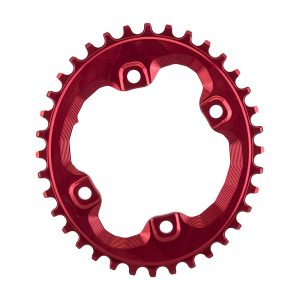 Absolute Black 36T Oval Chainring, 96 BCD, Red