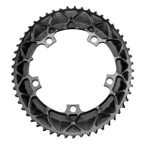 Absolute Black 53T Oval 2x Chainring, 130 BCD, Black