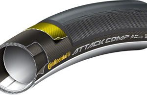 Continental Attack Comp Tire - 700x 22, Tubular, Folding, Black, Front
