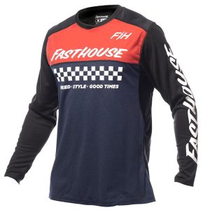 Fasthouse Inc. Alloy Mesa Long Sleeve Jersey (Heather Red/Navy) (2XL) - 5833-4312