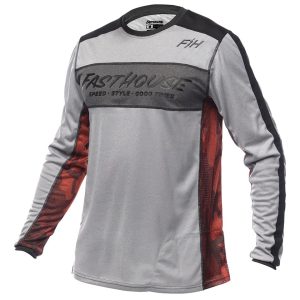 Fasthouse Inc. Classic Acadia Long Sleeve Jersey (Heather Grey) (M) - 5831-7009