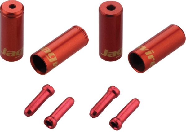 Jagwire End Cap Hop-Up Kit 4.5mm Shift and 5mm Brake Red