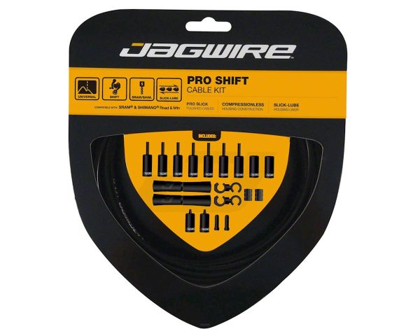 Jagwire Pro Shift Kit (Black) (Shimano/SRAM) (1.1mm) (2300/2800mm) (Cables & Housing) - PCK500