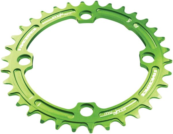 RaceFace Narrow Wide Chainring: 104mm BCD 38t Green