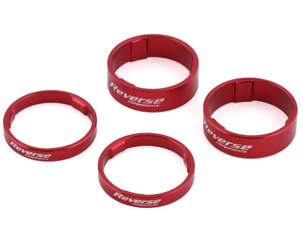 Reverse Components Ultralight Headset Spacer Set (Red) (4) - 50006