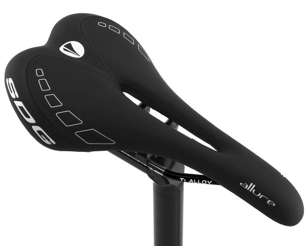 SDG Allure Women's Saddle (Black/White) (Titanium Rails) (143mm) - 07110