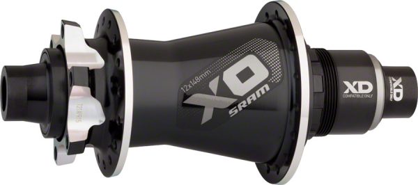 SRAM X0 Rear Disc Hub 12x148mm Boost 32H Black/Silver with XD 11/12 Speed