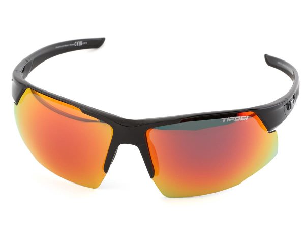 Tifosi Centus Sunglasses (Gloss Black) (Smoke Red Lens) - 1650400278