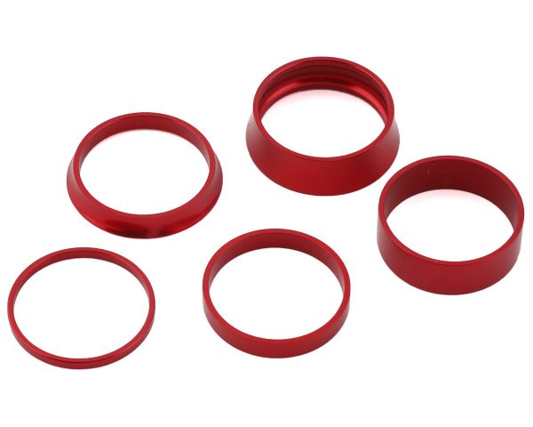 White Industries Headset Spacers (Red) (1-1/8") - HSSPKITRD