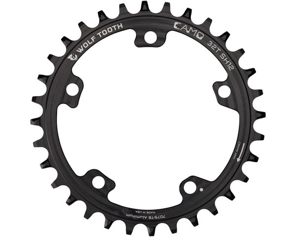 Wolf Tooth Components CAMO Aluminum Round Chainring (Black) (Drop-Stop ST) (Sing... - CAMO-AL30-SH12