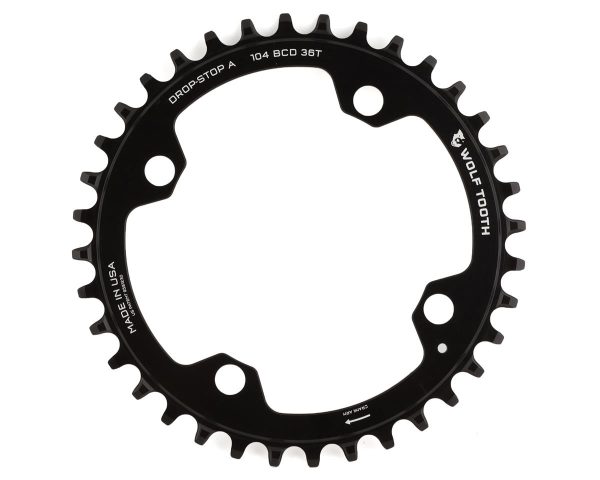 Wolf Tooth Components Drop-Stop Chainring (Black) (Drop-Stop A) (Single) (36T) (104mm BCD... - 10436