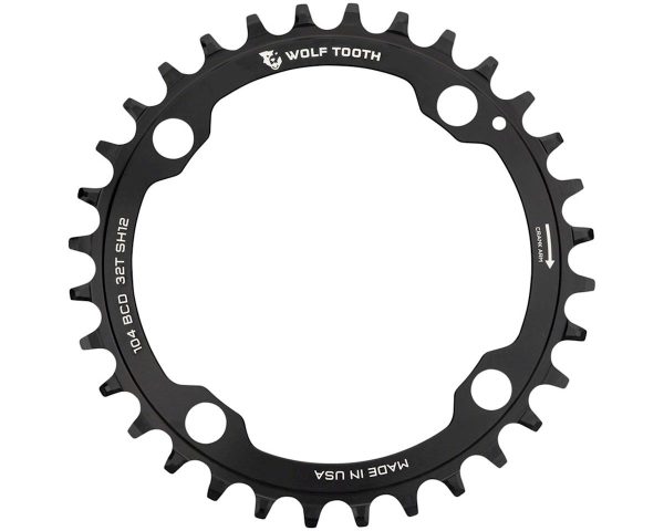 Wolf Tooth Components Drop-Stop Chainring (Black) (Drop-Stop ST) (Single) (32T) (104... - 10432-SH12