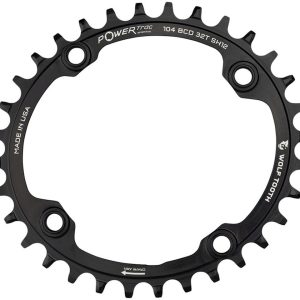 Wolf Tooth Components Elliptical Chainring (Black) (104mm BCD) (Drop-Stop ST) (... - OVAL-10432-SH12