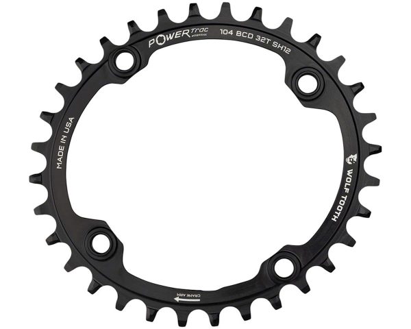 Wolf Tooth Components Elliptical Chainring (Black) (104mm BCD) (Drop-Stop ST) (... - OVAL-10434-SH12