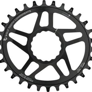 Wolf Tooth Components Elliptical Direct Mount Chainring (Black) (Drop-Stop A) (S... - OVAL-RFC28-BST