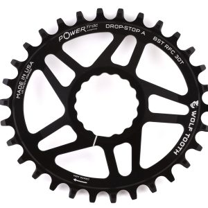Wolf Tooth Components Elliptical Direct Mount Chainring (Black) (Drop-Stop A) (S... - OVAL-RFC30-BST