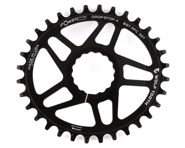 Wolf Tooth Components Elliptical Direct Mount Chainring (Black) (Drop-Stop A) (S... - OVAL-RFC32-BST