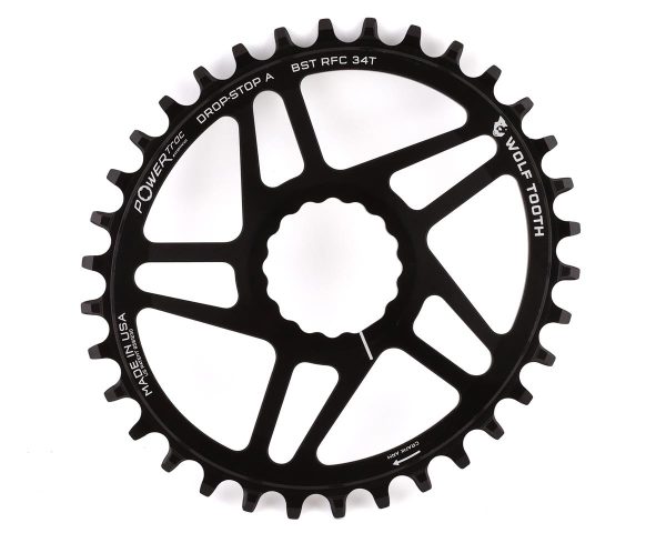 Wolf Tooth Components Elliptical Direct Mount Chainring (Black) (Drop-Stop A) (S... - OVAL-RFC34-BST