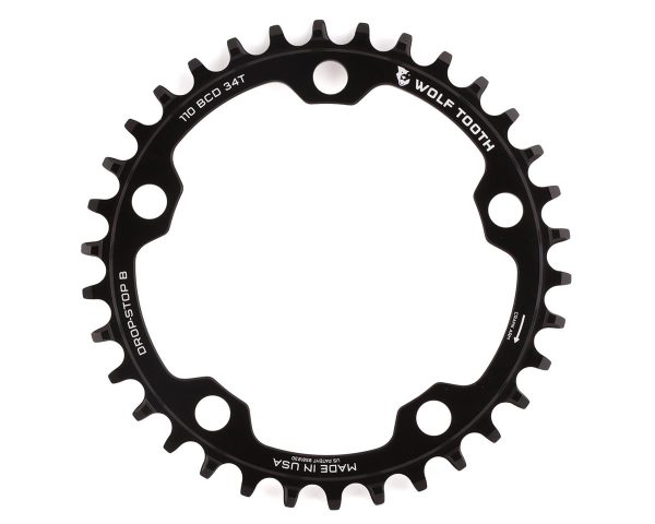 Wolf Tooth Components Gravel/CX/Road Chainring (Black) (Drop-Stop B) (Single) (110mm B... - 11034-FT