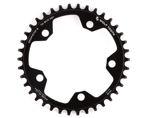 Wolf Tooth Components Gravel/CX/Road Chainring (Black) (Drop-Stop B) (Single) (110mm B... - 11038-FT