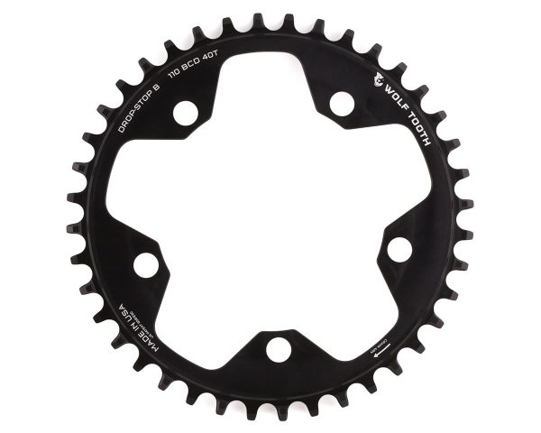 Wolf Tooth Components Gravel/CX/Road Chainring (Black) (Drop-Stop B) (Single) (110mm B... - 11040-FT