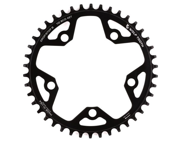Wolf Tooth Components Gravel/CX/Road Chainring (Black) (Drop-Stop B) (Single) (110mm B... - 11042-FT