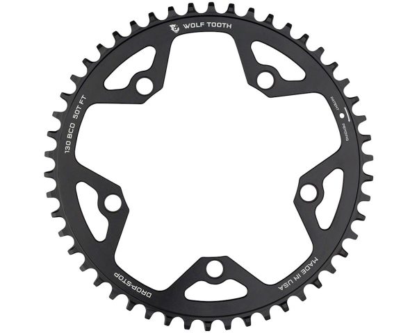 Wolf Tooth Components Gravel/CX/Road Chainring (Black) (Drop-Stop B) (Single) (130mm B... - 13046-FT