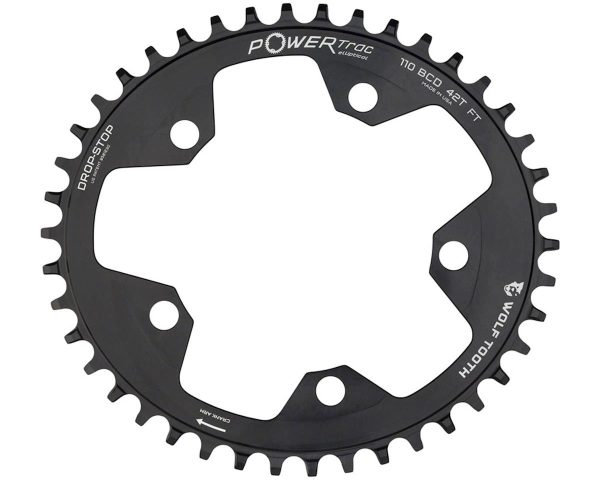 Wolf Tooth Components Gravel/CX/Road Elliptical Chainring (Black) (110mm BCD) (Dr... - OVAL-11038-FT