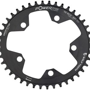 Wolf Tooth Components Gravel/CX/Road Elliptical Chainring (Black) (110mm BCD) (Dr... - OVAL-11042-FT