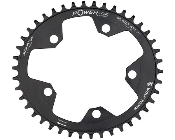 Wolf Tooth Components Gravel/CX/Road Elliptical Chainring (Black) (110mm BCD) (Dr... - OVAL-11042-FT