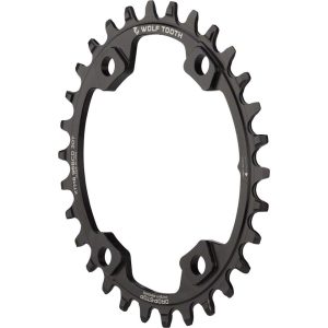 Wolf Tooth Components PowerTrac Elliptical Chainring (Black) (Drop-Stop A) (Single)... - OVAL-M8K-30