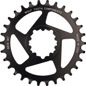 Wolf Tooth Components SRAM Direct Mount Chainrings (Black) (Drop-Stop A) (Single) (0mm O... - BB3030