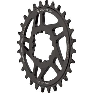 Wolf Tooth Components SRAM Direct Mount Chainrings (Black) (Drop-Stop A) (Single) (3m... - SDM28-BST