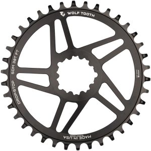 Wolf Tooth Components SRAM Direct Mount Chainrings (Black) (Drop-Stop B) (Single) (6mm... - SDM38-FT