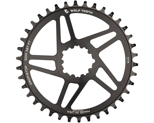 Wolf Tooth Components SRAM Direct Mount Chainrings (Black) (Drop-Stop B) (Single) (6mm... - SDM38-FT