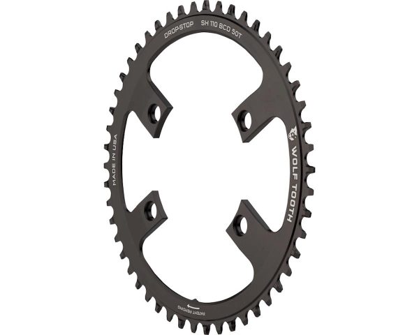 Wolf Tooth Components Shimano 4-Bolt Chainring (Black) (Drop-Stop B) (Single) (50T) (11... - SH11050