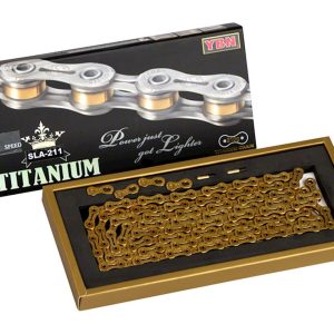 YBN Titanium Chain (Gold) (11 Speed) (116 Links) - SLA211_6.4_TITANIUM_GO
