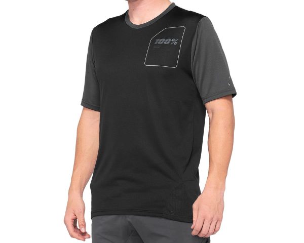 100% Men's Ridecamp Short Sleeve Jersey (Black/Charcoal) (M) - 40027-00006