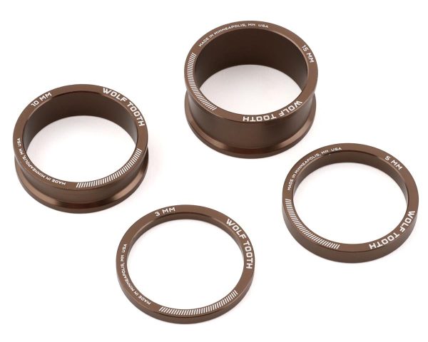 Wolf Tooth Components 1-1/8" Headset Spacer Kit (Espresso) (3, 5, 10, 15mm) - SPACER-ESP-KIT1