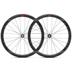 Fulcrum Racing Wind 40 DB Carbon Disc Road Wheelset With Vredestein Tubeless Tyres - Black / 12mm Front - 142x12mm Rear / Shimano / Centerlock / Pair / 11-12 Speed / 700c / With Vredestein Tyres