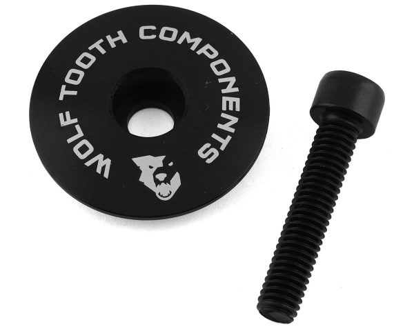 Wolf Tooth Components Ultralight Stem Cap & Bolt (Black) - STEMCAPBLK1