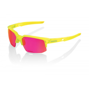 100% | Speedcoupe Cycling Sunglasses Men's in Acidulous w/Purple Multi Mirror Lens