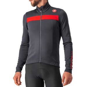 Castelli Puro 3 Long Sleeve Cycling Jersey - AW22 - Dark Grey / Red Reflex / Medium