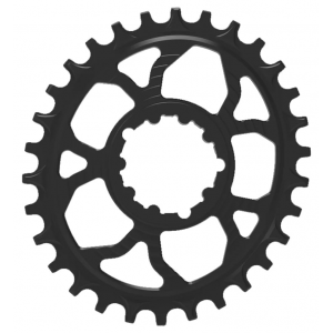 5Dev | 7075 Oval Chainring | Black | 30T, 3MM OFFSET, 12% OVAL | Aluminum